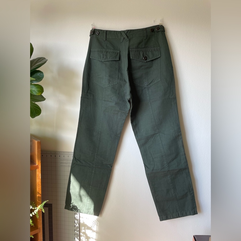 Neil Utility Straight Leg Linen Pant in Pine Needle by Alex Mill